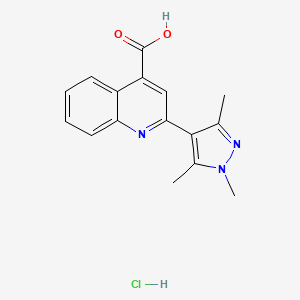 2-(1,3,5-Trimethylpyrazol-4-yl)quinoline-4-carboxylic acid;hydrochloride