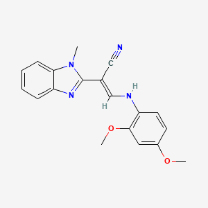 (2E)-3-[(2,4-dimethoxyphenyl)amino]-2-(1-methyl-1H-benzimidazol-2-yl)prop-2-enenitrile