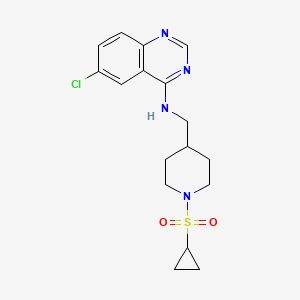 6-Chloro-N-[(1-cyclopropylsulfonylpiperidin-4-yl)methyl]quinazolin-4-amine