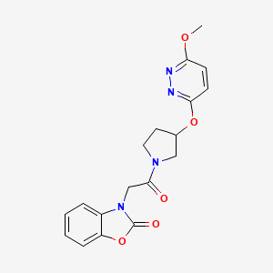 3-(2-(3-((6-methoxypyridazin-3-yl)oxy)pyrrolidin-1-yl)-2-oxoethyl)benzo[d]oxazol-2(3H)-one