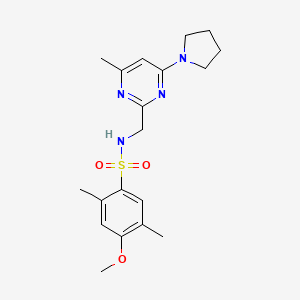 4-methoxy-2,5-dimethyl-N-((4-methyl-6-(pyrrolidin-1-yl)pyrimidin-2-yl)methyl)benzenesulfonamide