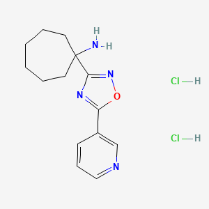 1-[5-(Pyridin-3-yl)-1,2,4-oxadiazol-3-yl]cycloheptan-1-amine dihydrochloride
