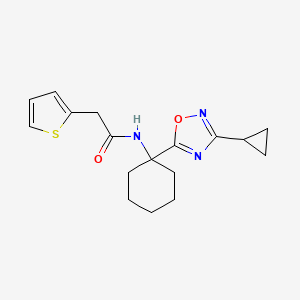 molecular formula C17H21N3O2S B2646070 N-[1-(3-cyclopropyl-1,2,4-oxadiazol-5-yl)cyclohexyl]-2-(thiophen-2-yl)acetamide CAS No. 1396794-79-8