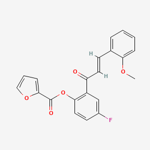 4-fluoro-2-[(2E)-3-(2-methoxyphenyl)prop-2-enoyl]phenyl furan-2-carboxylate