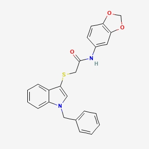 N-(1,3-benzodioxol-5-yl)-2-(1-benzylindol-3-yl)sulfanylacetamide