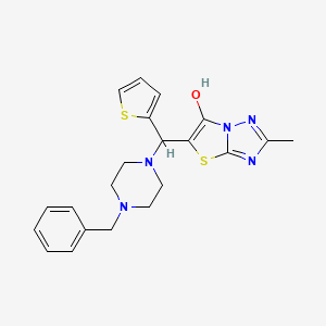 5-((4-Benzylpiperazin-1-yl)(thiophen-2-yl)methyl)-2-methylthiazolo[3,2-b][1,2,4]triazol-6-ol