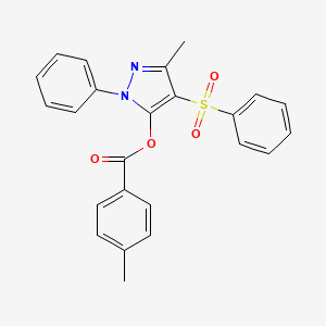 3-methyl-1-phenyl-4-(phenylsulfonyl)-1H-pyrazol-5-yl 4-methylbenzoate