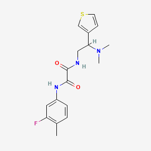 molecular formula C17H20FN3O2S B2646080 N-[2-(dimethylamino)-2-(thiophen-3-yl)ethyl]-N'-(3-fluoro-4-methylphenyl)ethanediamide CAS No. 946199-97-9