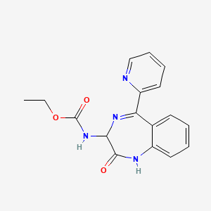 molecular formula C17H16N4O3 B2646081 ethyl N-[2-oxo-5-(pyridin-2-yl)-2,3-dihydro-1H-1,4-benzodiazepin-3-yl]carbamate CAS No. 168162-20-7