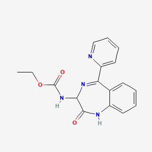 ethyl N-[2-oxo-5-(pyridin-2-yl)-2,3-dihydro-1H-1,4-benzodiazepin-3-yl]carbamate
