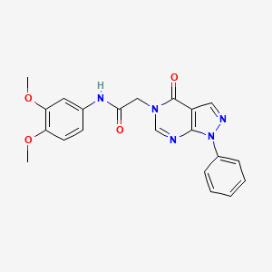molecular formula C21H19N5O4 B2646083 N-(3,4-dimethoxyphenyl)-2-{4-oxo-1-phenyl-1H,4H,5H-pyrazolo[3,4-d]pyrimidin-5-yl}acetamide CAS No. 852440-18-7