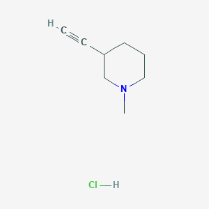 molecular formula C8H14ClN B2646091 3-Ethynyl-1-methylpiperidine;hydrochloride CAS No. 2241144-60-3