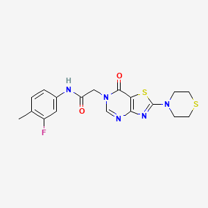 N-(3-fluoro-4-methylphenyl)-2-(7-oxo-2-thiomorpholinothiazolo[4,5-d]pyrimidin-6(7H)-yl)acetamide