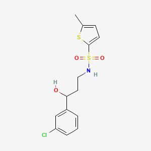 N-(3-(3-chlorophenyl)-3-hydroxypropyl)-5-methylthiophene-2-sulfonamide