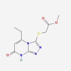 Methyl 2-((5-ethyl-7-oxo-7,8-dihydro-[1,2,4]triazolo[4,3-a]pyrimidin-3-yl)thio)acetate