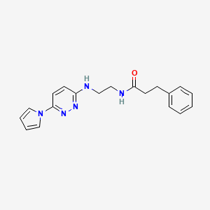 N-(2-((6-(1H-pyrrol-1-yl)pyridazin-3-yl)amino)ethyl)-3-phenylpropanamide
