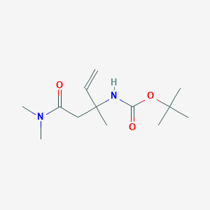 molecular formula C13H24N2O3 B2646123 N-Boc-(+/-)-3-amino-3-methylpent-4-endimethylamide CAS No. 1379812-31-3