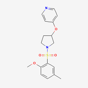 molecular formula C17H20N2O4S B2646124 4-((1-((2-Methoxy-5-methylphenyl)sulfonyl)pyrrolidin-3-yl)oxy)pyridine CAS No. 2034392-67-9