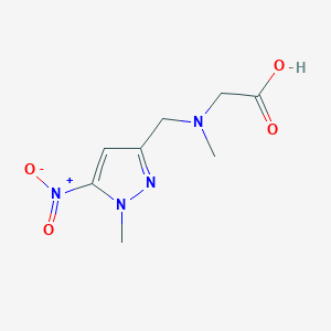 molecular formula C8H12N4O4 B2646135 2-[Methyl-[(1-methyl-5-nitropyrazol-3-yl)methyl]amino]acetic acid CAS No. 2007907-13-1