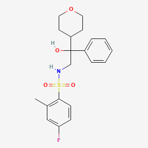 4-fluoro-N-(2-hydroxy-2-phenyl-2-(tetrahydro-2H-pyran-4-yl)ethyl)-2-methylbenzenesulfonamide