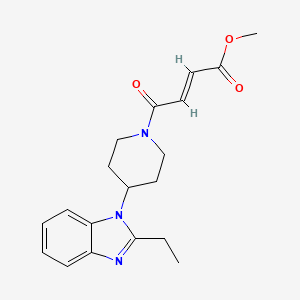 molecular formula C19H23N3O3 B2646144 Methyl (E)-4-[4-(2-ethylbenzimidazol-1-yl)piperidin-1-yl]-4-oxobut-2-enoate CAS No. 2411337-90-9