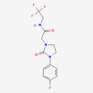 molecular formula C13H13F4N3O2 B2646148 2-(3-(4-fluorophenyl)-2-oxoimidazolidin-1-yl)-N-(2,2,2-trifluoroethyl)acetamide CAS No. 1251544-27-0
