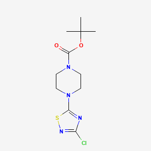 molecular formula C11H17ClN4O2S B2646151 tert-Butyl 4-(3-chloro-1,2,4-thiadiazol-5-yl)piperazine-1-carboxylate CAS No. 2470438-02-7