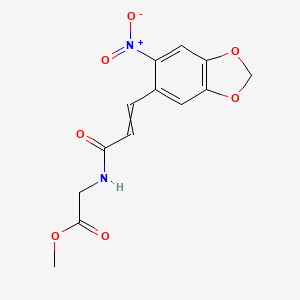 molecular formula C13H12N2O7 B2646159 Methyl 2-[3-(6-nitro-1,3-benzodioxol-5-yl)prop-2-enoylamino]acetate CAS No. 1173423-60-3