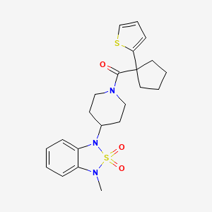(4-(3-methyl-2,2-dioxidobenzo[c][1,2,5]thiadiazol-1(3H)-yl)piperidin-1-yl)(1-(thiophen-2-yl)cyclopentyl)methanone