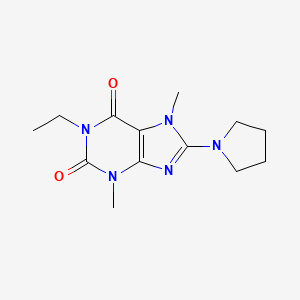 1-ethyl-3,7-dimethyl-8-(pyrrolidin-1-yl)-1H-purine-2,6(3H,7H)-dione