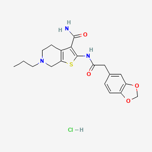 2-(2-(Benzo[d][1,3]dioxol-5-yl)acetamido)-6-propyl-4,5,6,7-tetrahydrothieno[2,3-c]pyridine-3-carboxamide hydrochloride