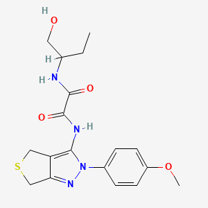 molecular formula C18H22N4O4S B2646186 N-(1-hydroxybutan-2-yl)-N'-[2-(4-methoxyphenyl)-2H,4H,6H-thieno[3,4-c]pyrazol-3-yl]ethanediamide CAS No. 900010-00-6