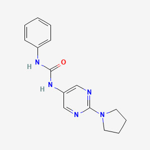 1-Phenyl-3-(2-(pyrrolidin-1-yl)pyrimidin-5-yl)urea