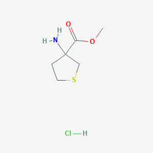 molecular formula C6H12ClNO2S B2646236 Methyl3-aminothiolane-3-carboxylatehydrochloride CAS No. 426258-53-9