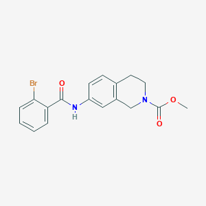 molecular formula C18H17BrN2O3 B2646237 methyl 7-(2-bromobenzamido)-3,4-dihydroisoquinoline-2(1H)-carboxylate CAS No. 1448034-08-9
