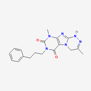 molecular formula C18H20N6O2 B2646246 3,9-dimethyl-7-(3-phenylpropyl)-1,4-dihydro[1,2,4]triazino[3,4-f]purine-6,8(7H,9H)-dione CAS No. 919008-40-5