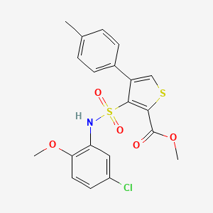 molecular formula C20H18ClNO5S2 B2646257 Methyl 3-[(5-chloro-2-methoxyphenyl)sulfamoyl]-4-(4-methylphenyl)thiophene-2-carboxylate CAS No. 941978-58-1