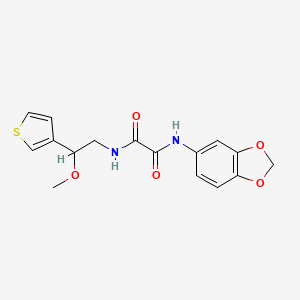 molecular formula C16H16N2O5S B2646293 N'-(2H-1,3-benzodioxol-5-yl)-N-[2-methoxy-2-(thiophen-3-yl)ethyl]ethanediamide CAS No. 1448065-58-4