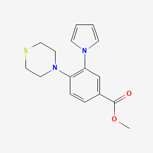 molecular formula C16H18N2O2S B2646297 methyl 3-(1H-pyrrol-1-yl)-4-(1,4-thiazinan-4-yl)benzenecarboxylate CAS No. 882747-91-3