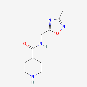 molecular formula C10H17ClN4O2 B2646336 N-[(3-methyl-1,2,4-oxadiazol-5-yl)methyl]piperidine-4-carboxamide CAS No. 1820717-19-8