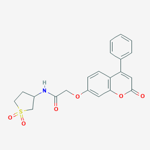 molecular formula C21H19NO6S B264634 N-(1,1-dioxidotetrahydrothiophen-3-yl)-2-[(2-oxo-4-phenyl-2H-chromen-7-yl)oxy]acetamide 