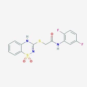 molecular formula C15H11F2N3O3S2 B2646400 N-(2,5-difluorophenyl)-2-[(1,1-dioxo-4H-1lambda6,2,4-benzothiadiazin-3-yl)sulfanyl]acetamide CAS No. 896706-17-5