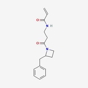 molecular formula C16H20N2O2 B2646431 N-[3-(2-Benzylazetidin-1-yl)-3-oxopropyl]prop-2-enamide CAS No. 2197633-80-8
