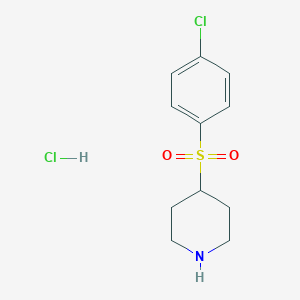 molecular formula C11H15Cl2NO2S B026465 4-((4-氯苯基)磺酰)哌啶盐酸盐 CAS No. 101768-64-3