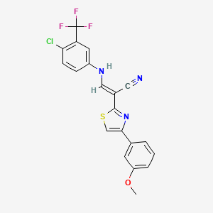 (E)-3-((4-chloro-3-(trifluoromethyl)phenyl)amino)-2-(4-(3-methoxyphenyl)thiazol-2-yl)acrylonitrile
