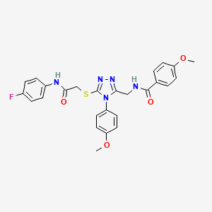 N-((5-((2-((4-fluorophenyl)amino)-2-oxoethyl)thio)-4-(4-methoxyphenyl)-4H-1,2,4-triazol-3-yl)methyl)-4-methoxybenzamide