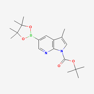 molecular formula C19H27BN2O4 B2646621 tert-Butyl 3-methyl-5-(tetramethyl-1,3,2-dioxaborolan-2-yl)pyrrolo[2,3-b]pyridine-1-carboxylate CAS No. 2096334-73-3