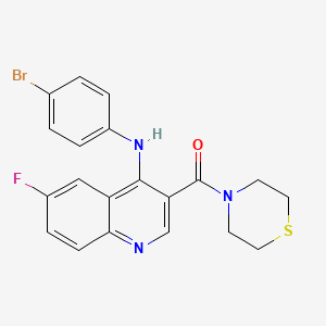 molecular formula C20H17BrFN3OS B2646638 N-(4-BROMOPHENYL)-6-FLUORO-3-(THIOMORPHOLINE-4-CARBONYL)QUINOLIN-4-AMINE CAS No. 1358236-64-2