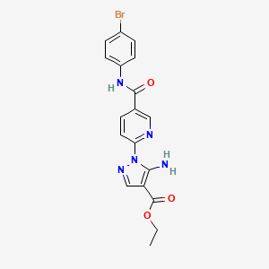 molecular formula C18H16BrN5O3 B2646709 ethyl 5-amino-1-{5-[(4-bromophenyl)carbamoyl]pyridin-2-yl}-1H-pyrazole-4-carboxylate CAS No. 1171755-92-2