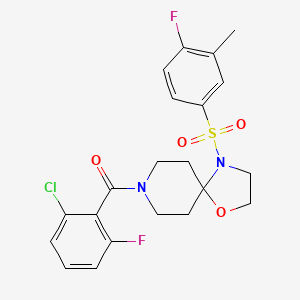 (2-Chloro-6-fluorophenyl)(4-((4-fluoro-3-methylphenyl)sulfonyl)-1-oxa-4,8-diazaspiro[4.5]decan-8-yl)methanone